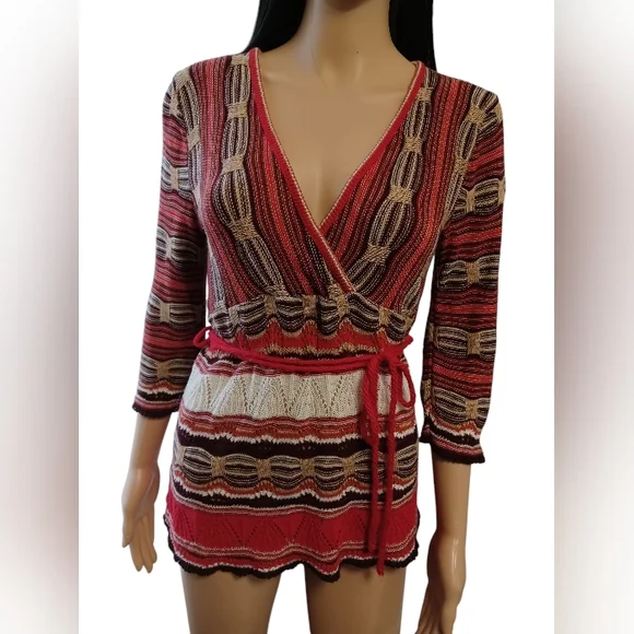 Vintage 60s 70s Colors Loose Knit Sweater - Picture 1 of 16